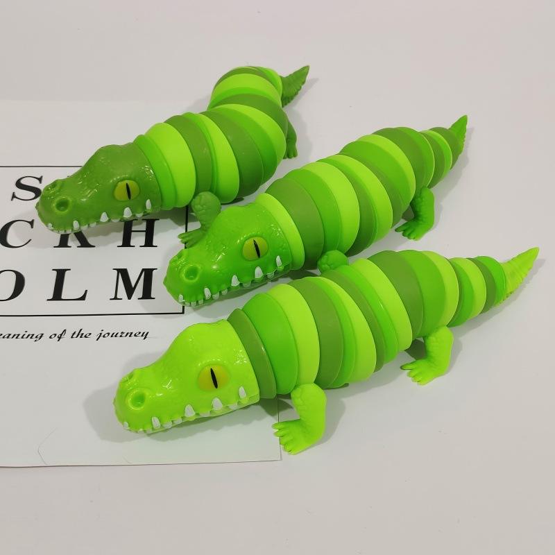 Wiggle gator toy shaped like a crocodile with moving joints for kids