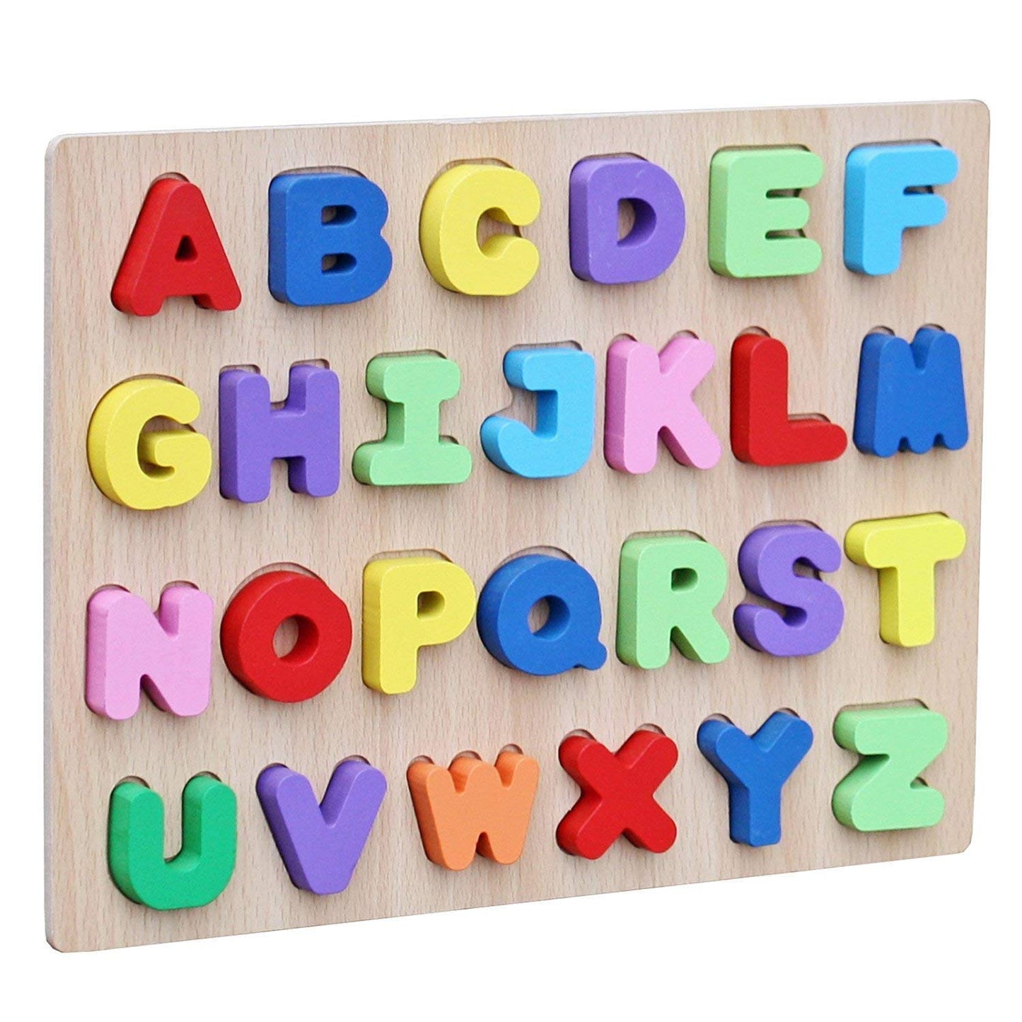 Wooden Alphabet Capital Letter Board Interactive Learning Toy for Kids, Skill Development