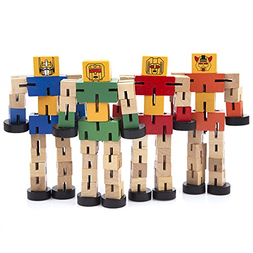 Wooden Transform Deformable Toy, Magic Cube Robot Car People Change Toy