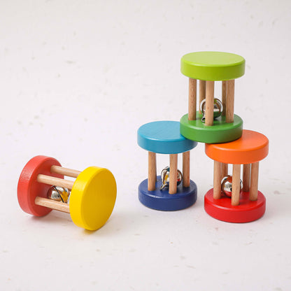Wooden Rattle Rolling Drum – Montessori Baby Toy Gift Any 1