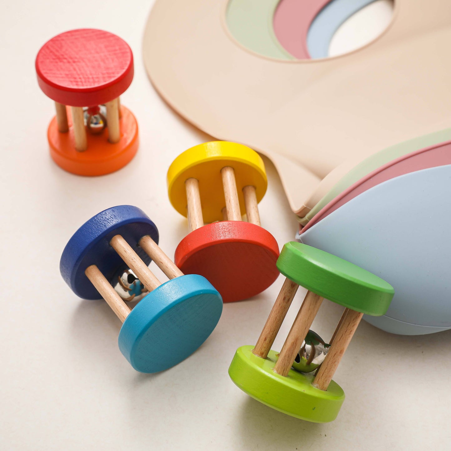Wooden Rattle Rolling Drum – Montessori Baby Toy Gift Any 1