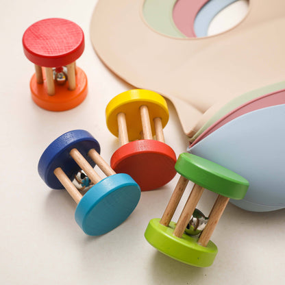 Wooden Rattle Rolling Drum – Montessori Baby Toy Gift Any 1