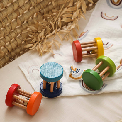 Wooden Rattle Rolling Drum – Montessori Baby Toy Gift Any 1