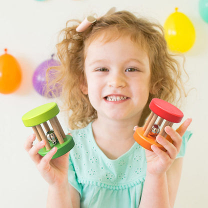 Wooden Rattle Rolling Drum – Montessori Baby Toy Gift Any 1