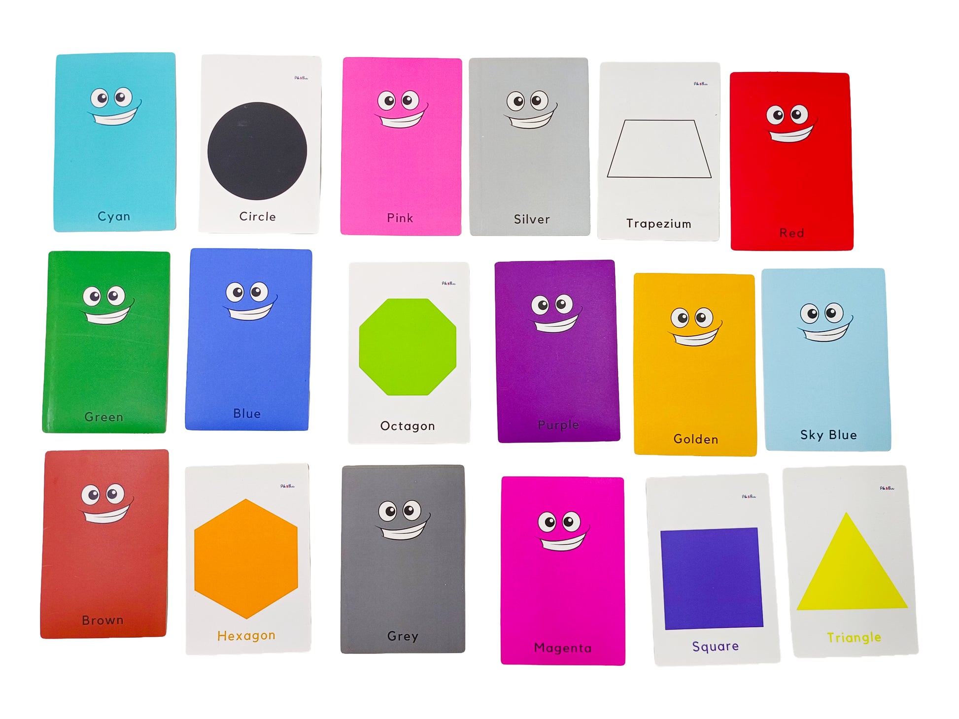 PiK A BOO Colors and Shapes Flash Cards l Kids Early Learning l Brain Development Study Material for Preschoolers and Kindergarten