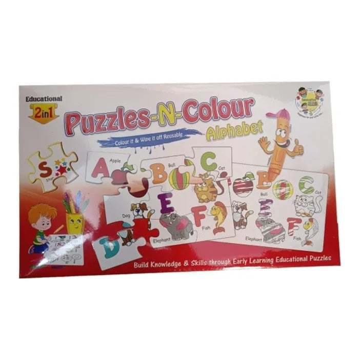 Educational Puzzles N Colour Reusable Wipe Clean Puzzle Set