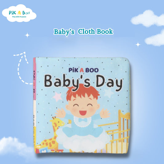 Baby Cloth Books Combo - Mealtime & Baby's Day | Soft Crinkle Fabric