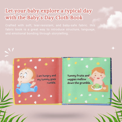 Baby Cloth Books Combo - Mealtime & Baby's Day | Soft Crinkle Fabric