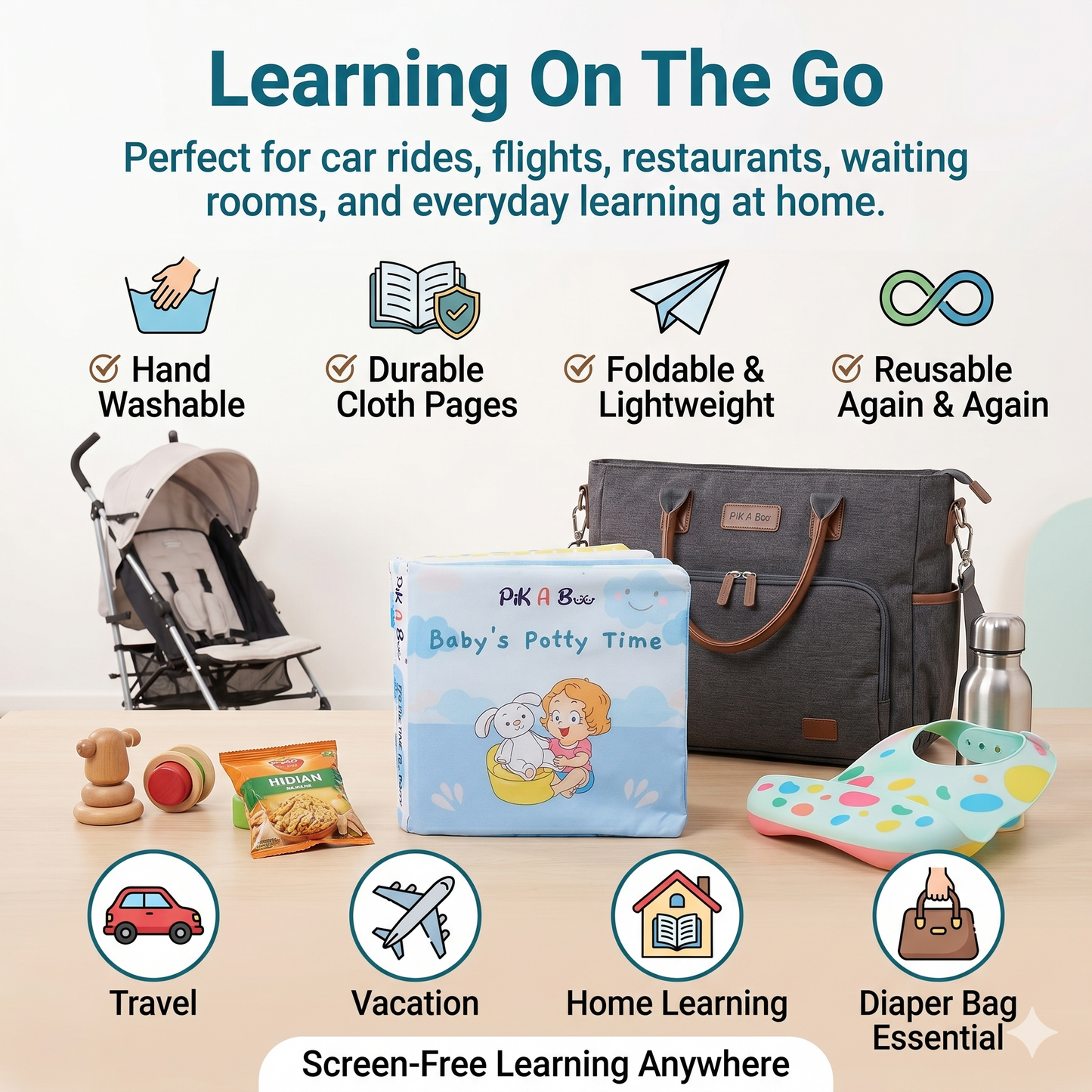 Baby’s Potty Time Cloth Book – Interactive Training Fun