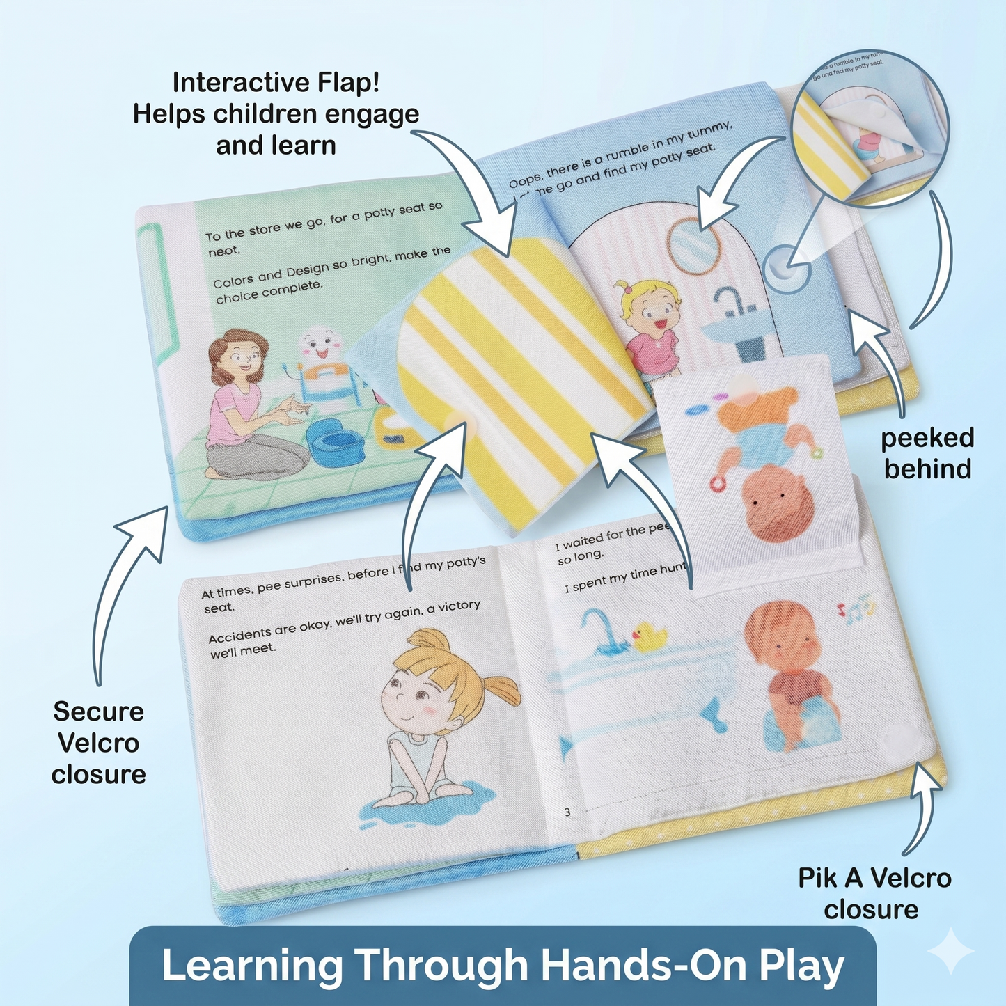 Baby’s Potty Time Cloth Book – Interactive Training Fun