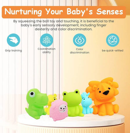Baby Bath Squeaky Toys - Set of 6 Animals