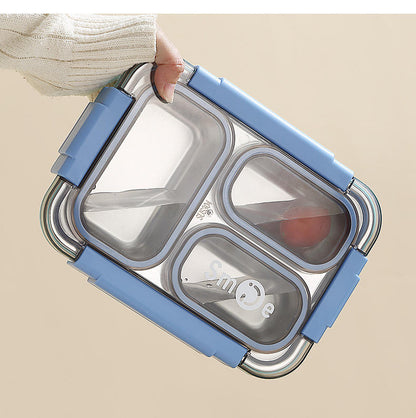 Peach Tokyo Table Stainless Steel Lunch Box – 3 Compartment Mixproof Tiffin