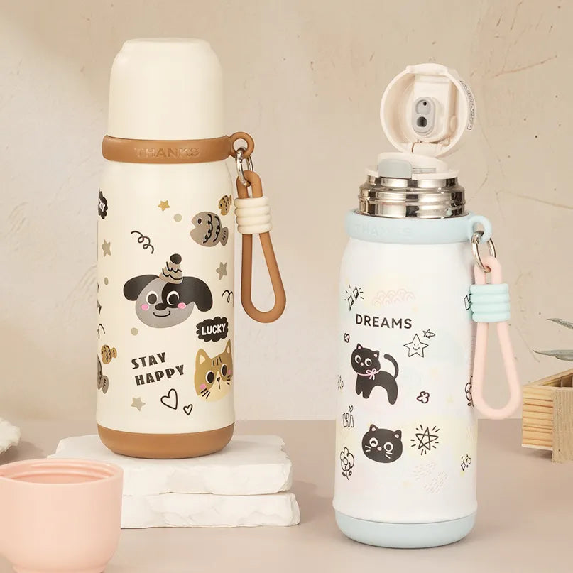 KawaiiPaws Thermal Bottle For Kids Adults Stylish 500 ml