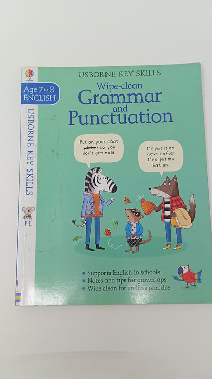 Pre Loved ( New book slight wear and tear) ||  Wipe-Clean Grammar And Punctuation 7-8 Years