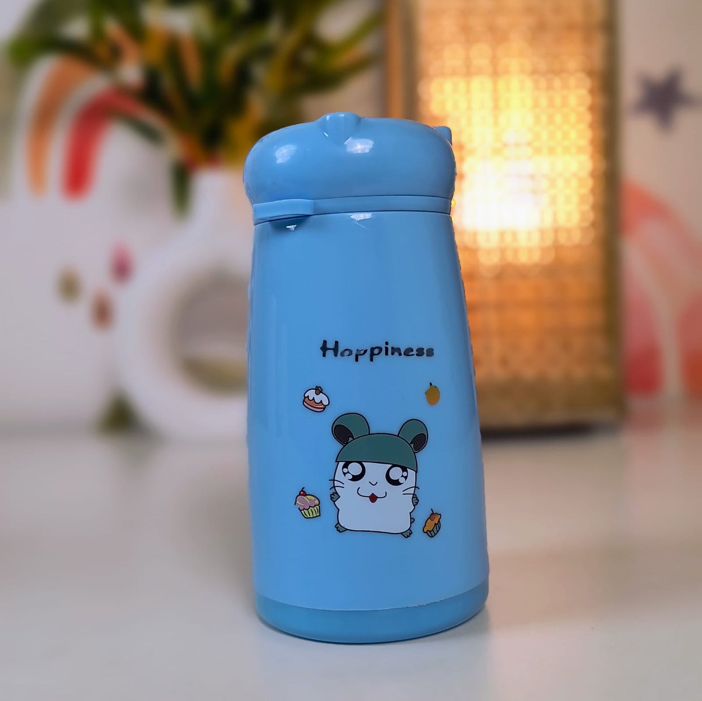 Cute Cartoon Printed Glass Water Bottle for Kids – Anti-Leak, 340ml School Water Bottle for Boys and Girls