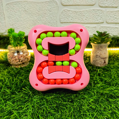 Magic Bean Cube Puzzle Toy: Rotating Decompression Square with Small Beads & Creative Shape Ball Game for Kids