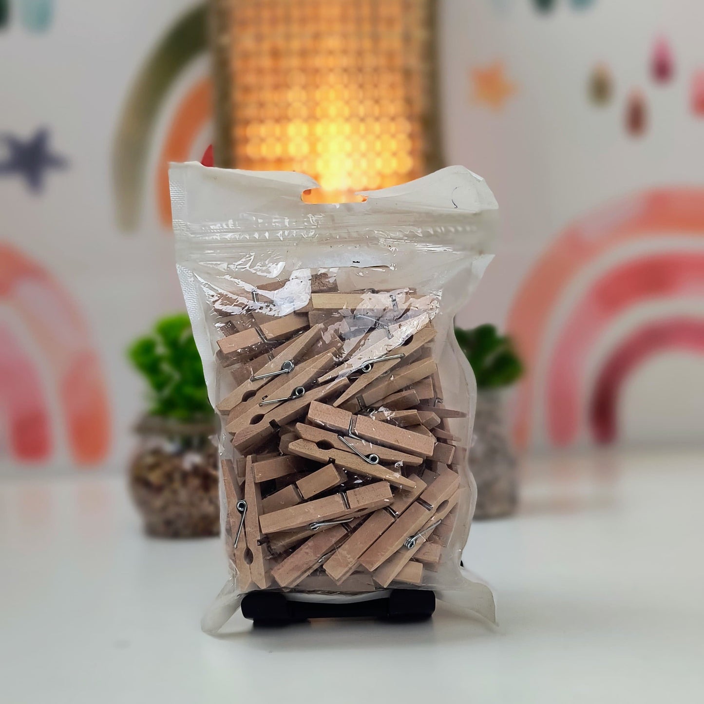 Wooden Mini-Clips - Perfect for Arts & Crafts, Photos, Memos & Home Decor (Set of 50 Clips)