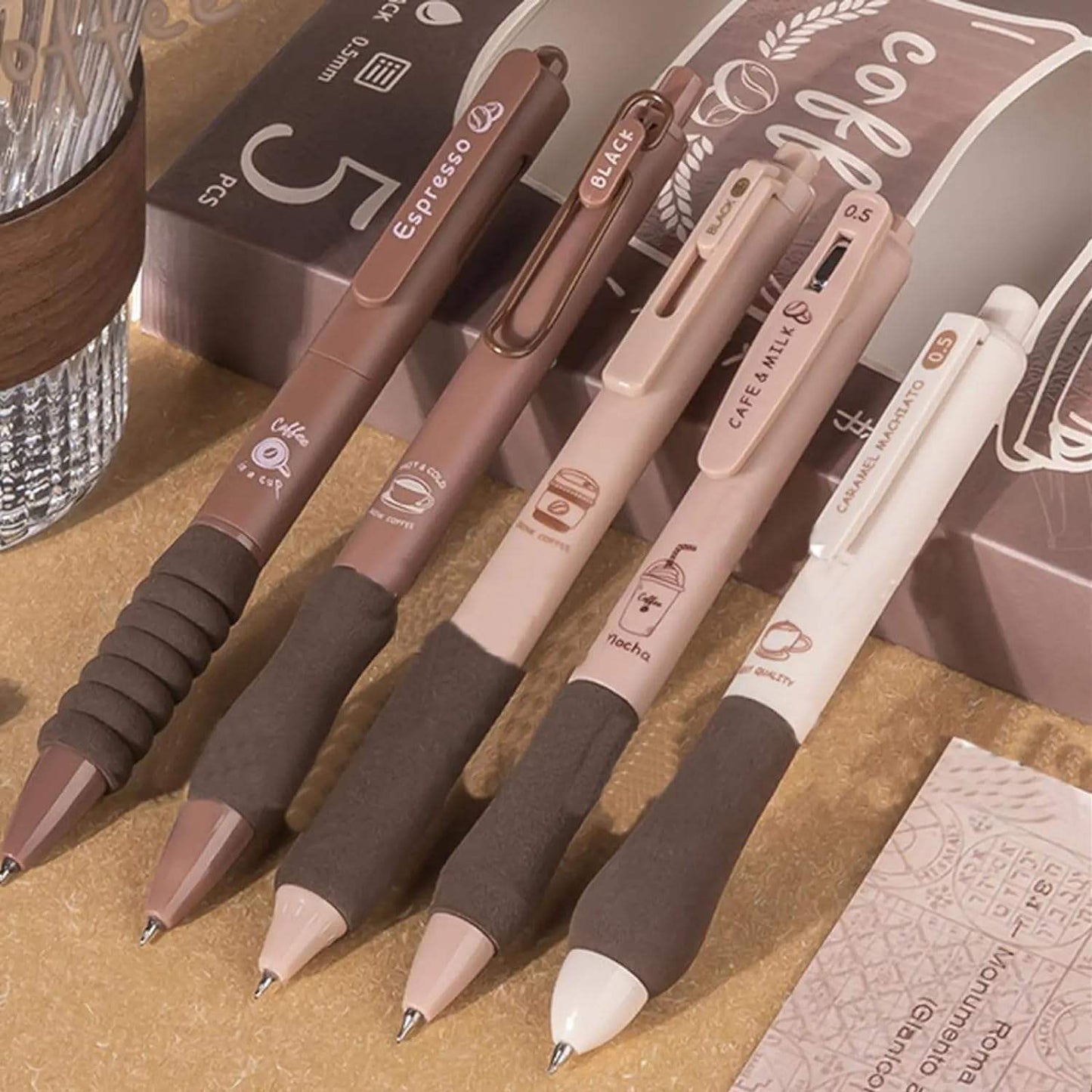 Quick-Dry Coffee Gel Pen – 0.5mm Tip for Smooth Writing