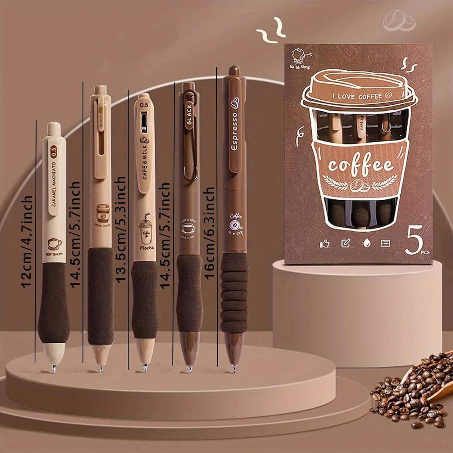 Quick-Dry Coffee Gel Pen – 0.5mm Tip for Smooth Writing