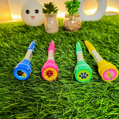 4-in-1 Multifunctional Pen for Kids: Includes Stamp, Bubbles, Light, and Pen – Fun for Boys and Girls (Any one)