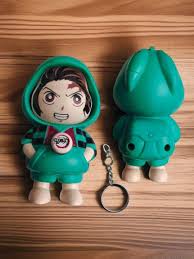 Green Anime Keychain Toy – 9.5cm Face-Changing Collectible for Kids & Adults