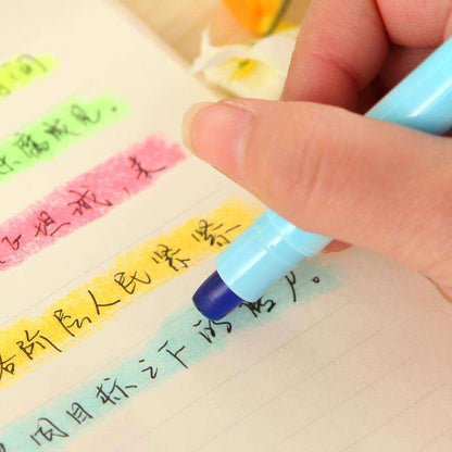6 Color Highlighter Pen Set – Cute, Smooth & Bright Multicolor Markers