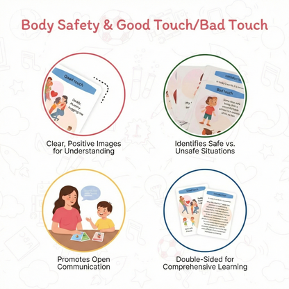 PiK A BOO Good Touch Bad Touch Flash Cards | Early Learning Fun (Set of 21)