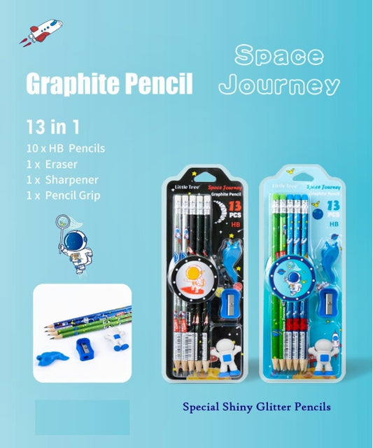 Graphite Pencil Set, Special Shiny Glitter Pencils, School Ready (1set)