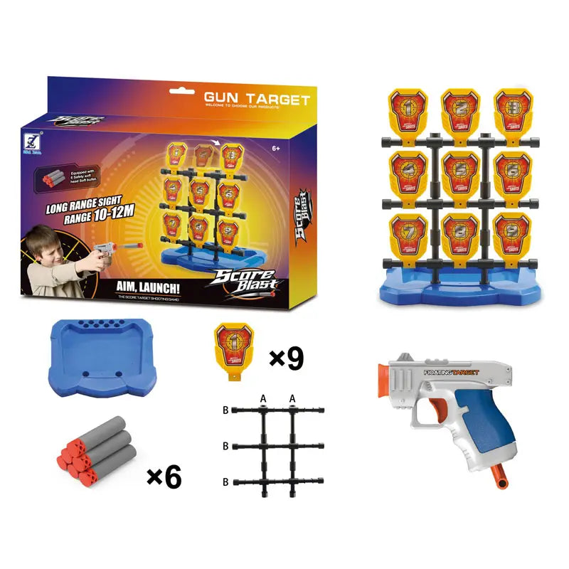 🎯 Blaster Storm Target Blast Game – 9 Target Shooting Set with 6 Soft Darts | Safe & Fun Toy for Kids (Ages 4-8) | Indoor & Outdoor Play 🚀