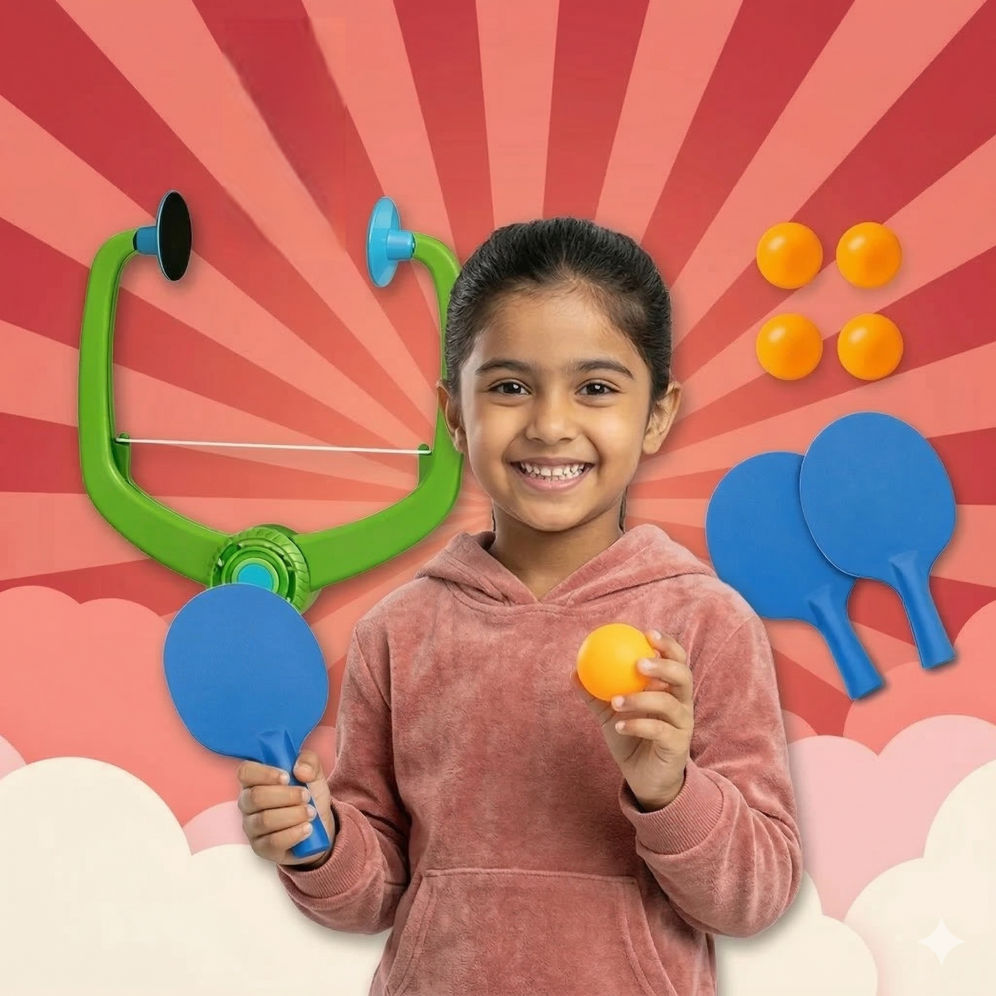 PiK A BOO Smash Buddy Doorway Hanging Table Tennis Set