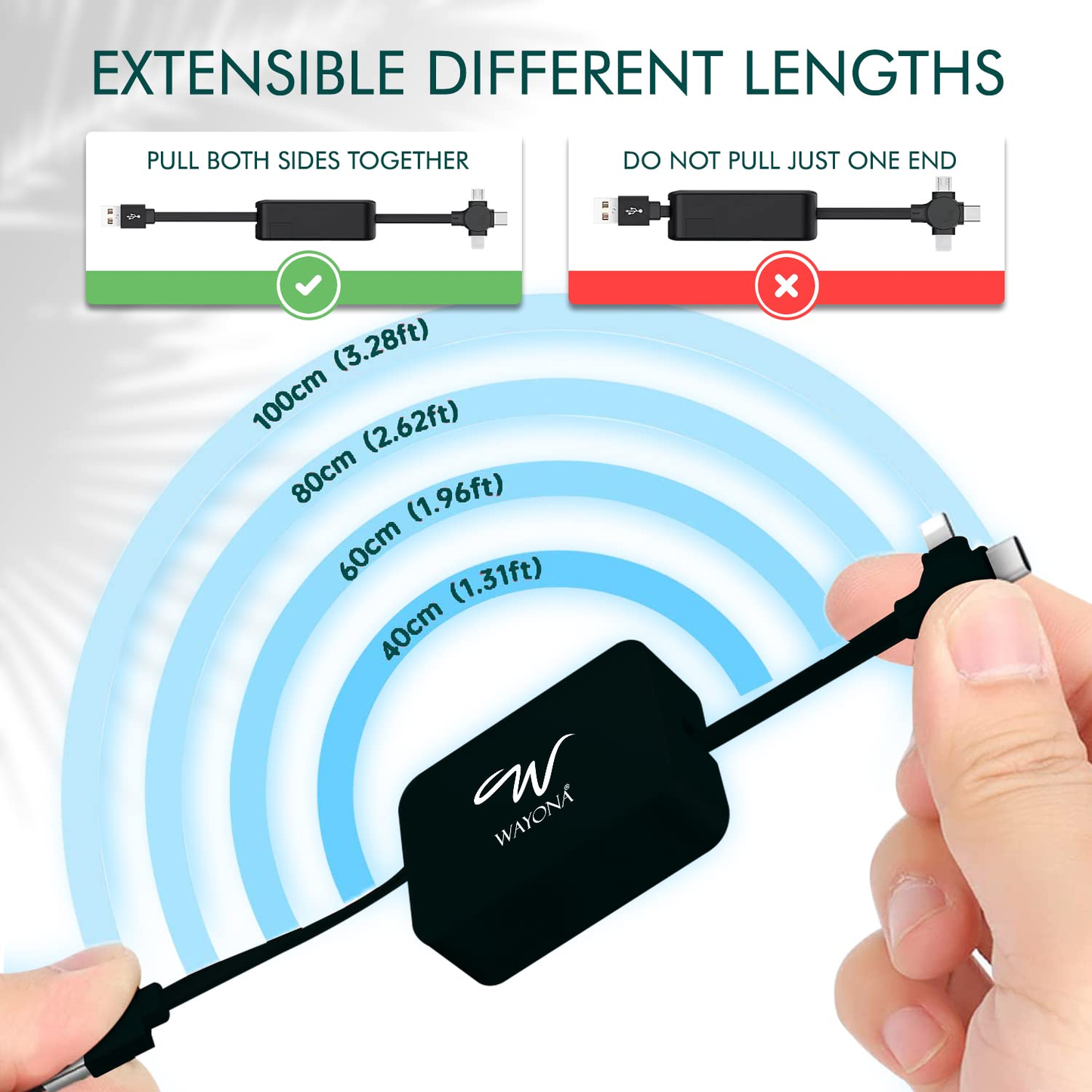 3 in 1 Fast Charging Cable with Type C, Lightning, Micro USB Port and Inbuilt Mobile Holder