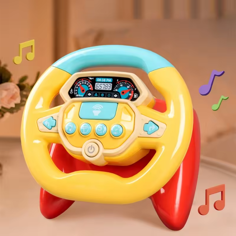 Kids Steering Wheel Toy - Light & Music, Pretend Driving Fun for 18+ Months