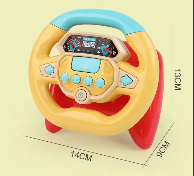 Kids Steering Wheel Toy - Light & Music, Pretend Driving Fun for 18+ Months