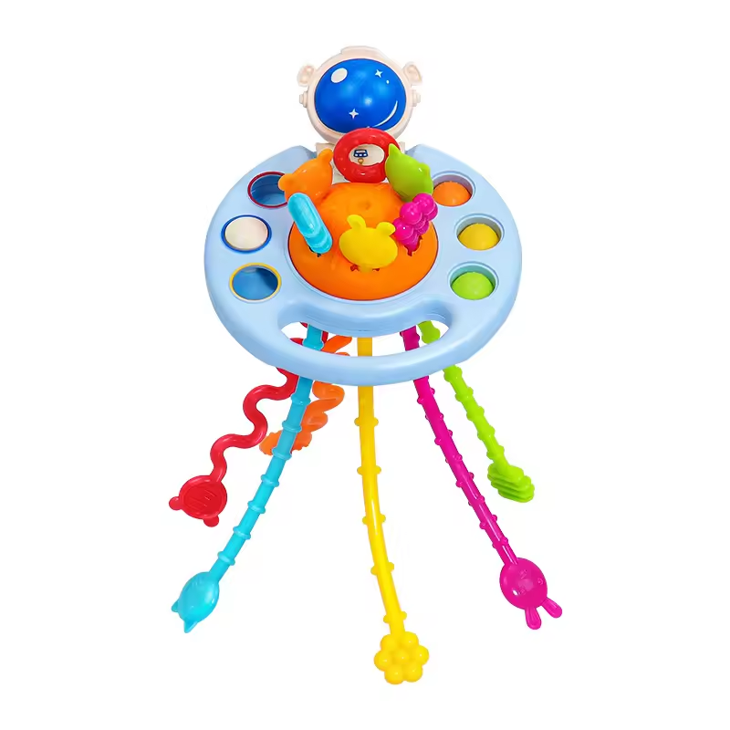 Space Pull String Teething Toy for Babies - Sensory Montessori Travel Toy