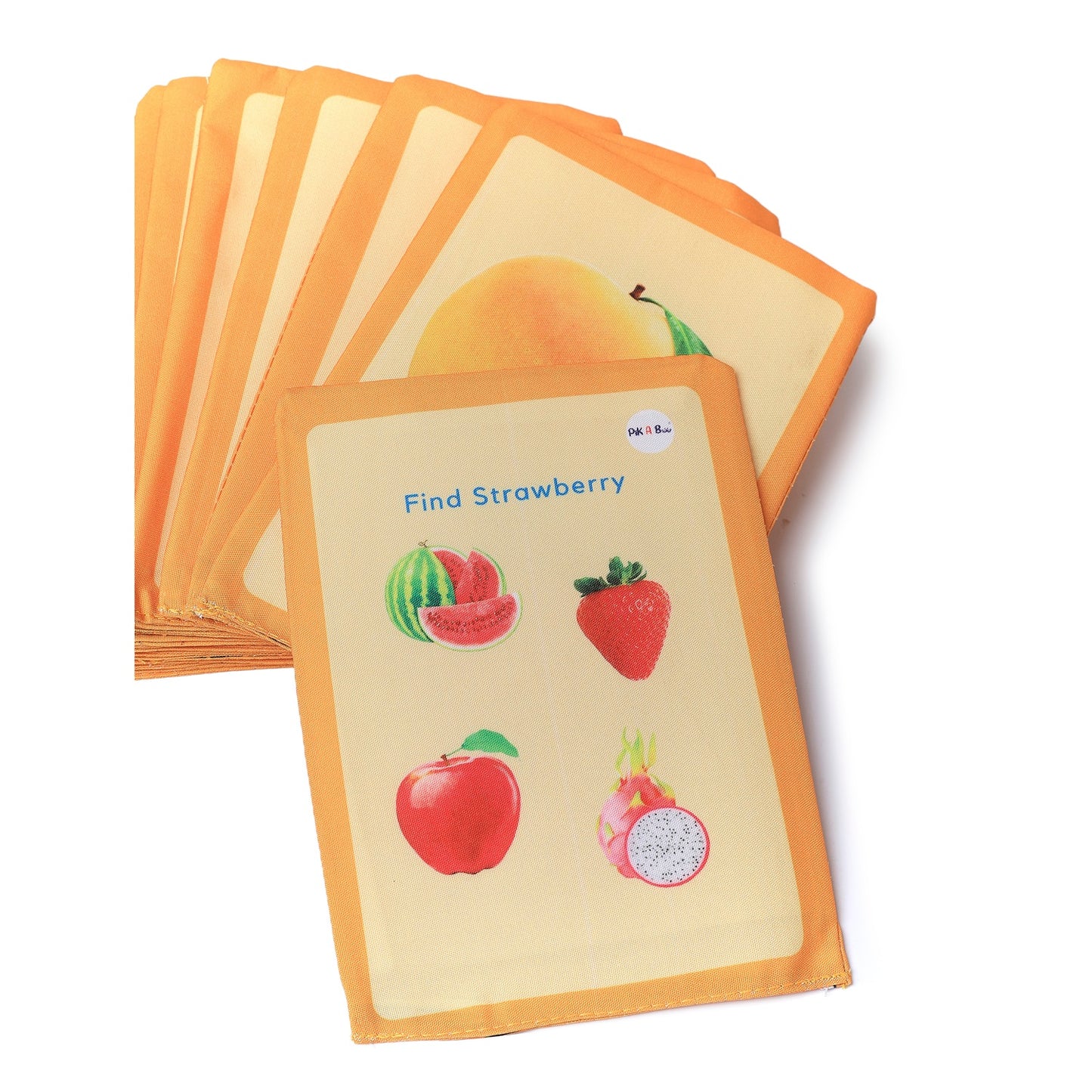 PiK A BOO Cloth Fruit Flash Cards | Early Learning & Brain Play