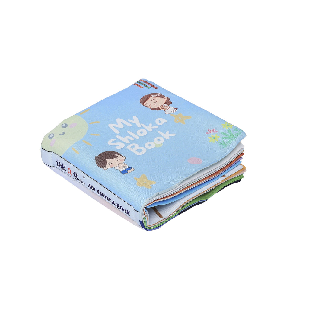 PiK A BOO Shloka Cloth Book With ॐ Wooden Box For Kids Exclusive with Crinkle Page for Infants, Toddlers, Kids
