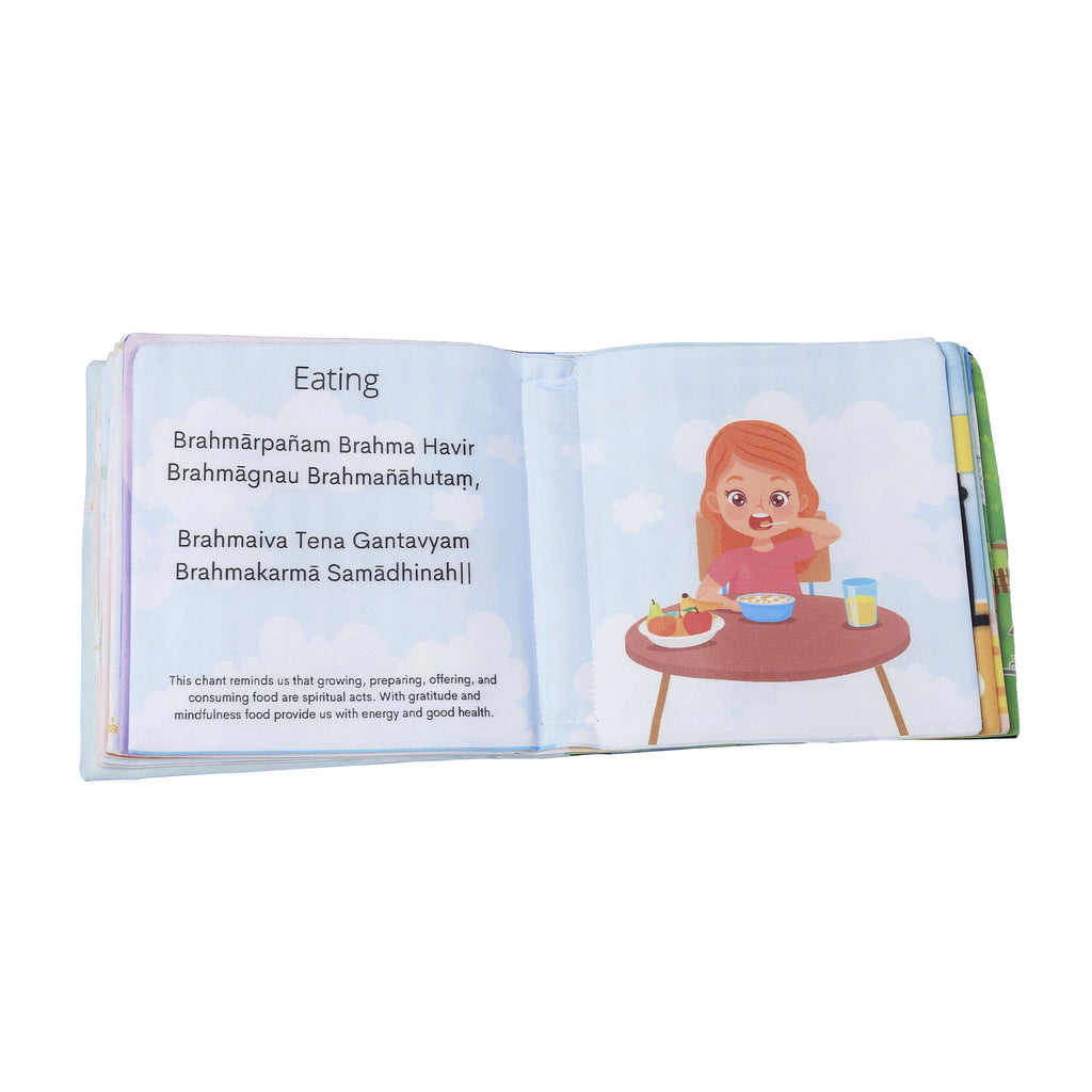 PiK A BOO Shloka Cloth Book With ॐ Wooden Box For Kids Exclusive with Crinkle Page for Infants, Toddlers, Kids