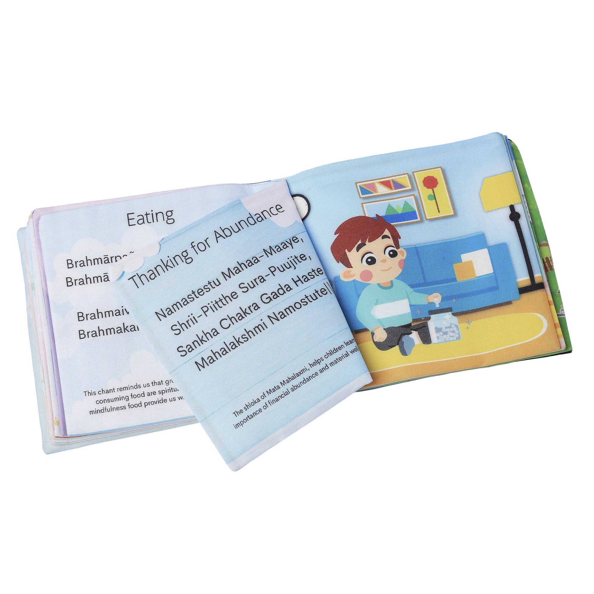 PiK A BOO Shloka Cloth Book With ॐ Wooden Box For Kids Exclusive with Crinkle Page for Infants, Toddlers, Kids