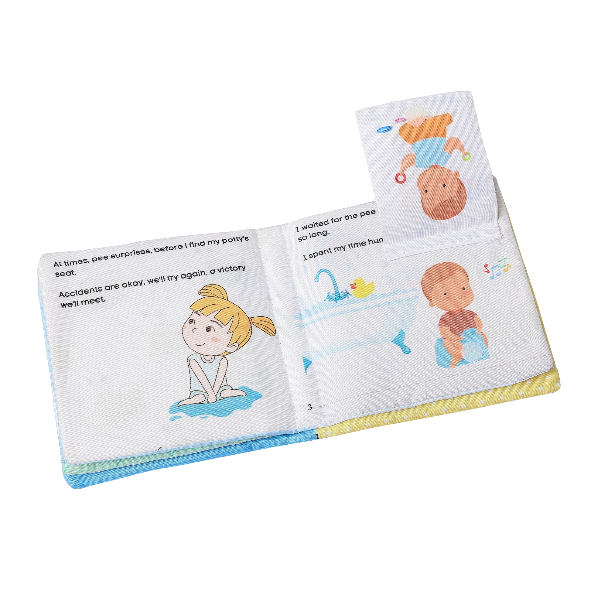 Baby's Potty Time Interactive Potty Training Cloth Book with Flaps, Velcro & Crinkly Cover (0-3 Years)