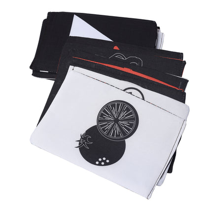 PiK A BOO Black & White Cloth Flash Cards | Early Learning & Brain Fun (Set of 18)