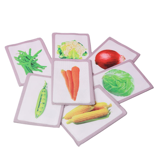 PiK A BOO Cloth Vegetable Flash Cards | Early Learning & Fun (Set of 18)