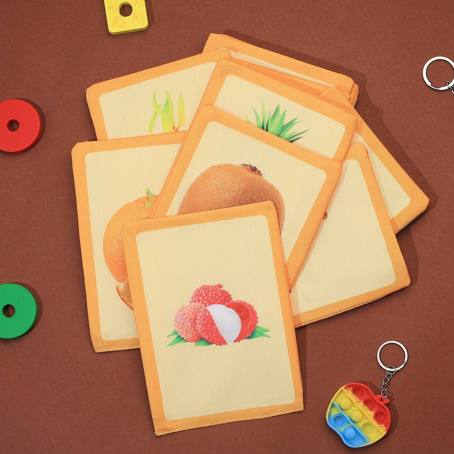 PiK A BOO Cloth Fruit Flash Cards | Early Learning & Brain Play