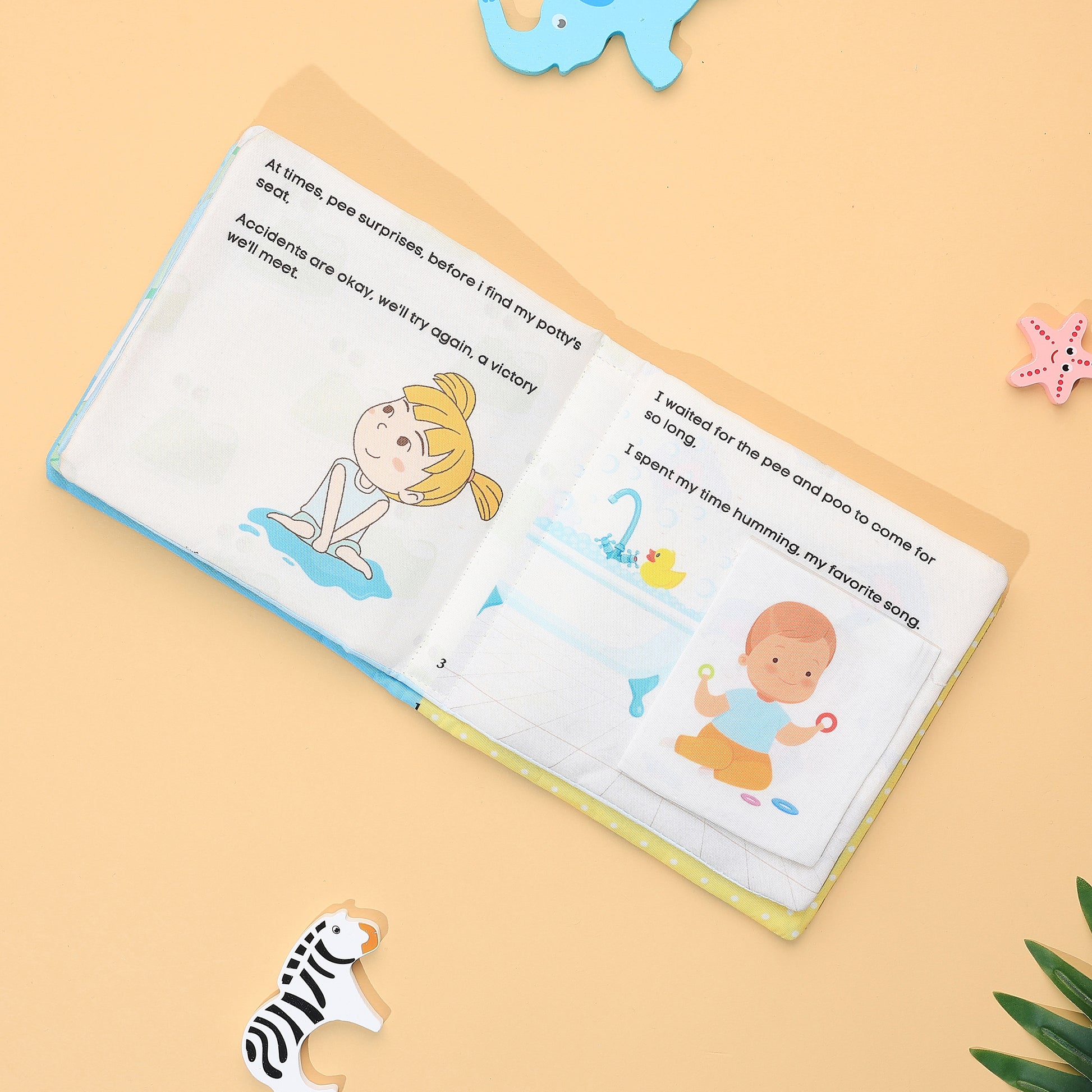 Baby's Potty Time Interactive Potty Training Cloth Book with Flaps, Velcro & Crinkly Cover (0-3 Years)