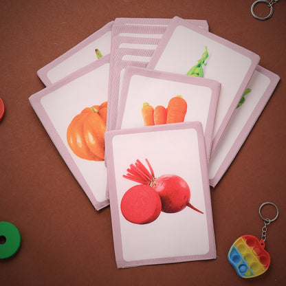 PiK A BOO Cloth Vegetable Flash Cards | Early Learning & Fun