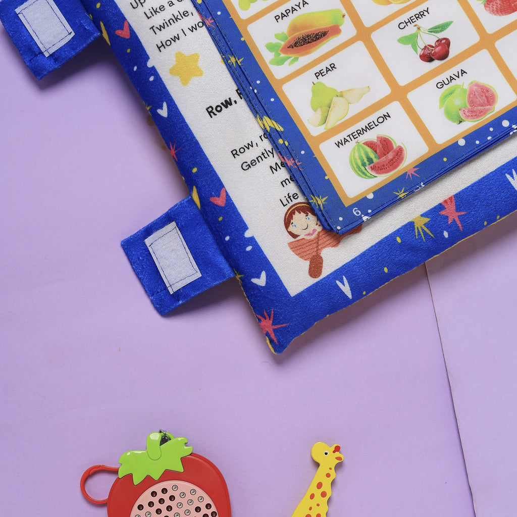 Blue Learning Cushion Book with English Rhymes for Kids