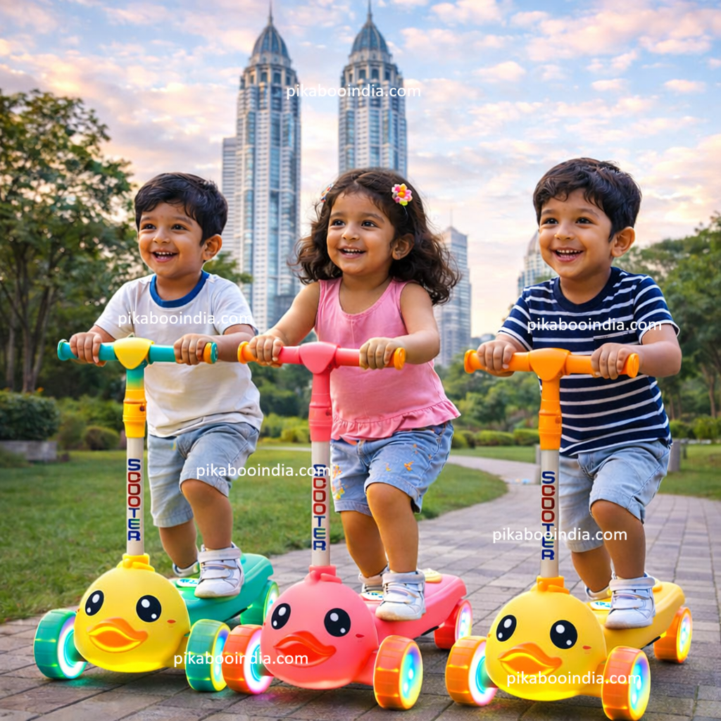 Light-Up Duck Foldable Scooter for Kids Toddlers