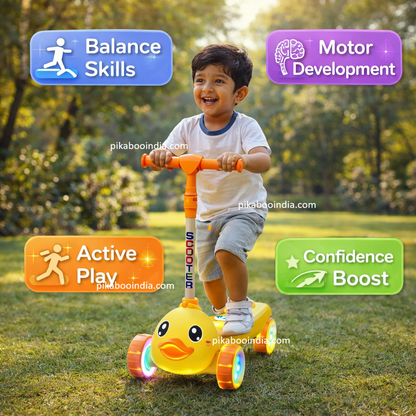 Light-Up Duck Foldable Scooter for Kids Toddlers