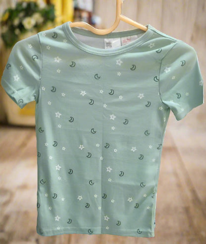 Star & Moon Unisex T-Shirt – Green Tee for Boys & Girls