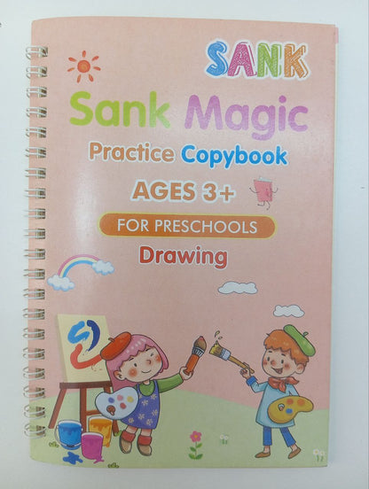 Pre Loved ||  Sank Magic Practice Copy book set For Kids Set of 2 (Number and Drawing)