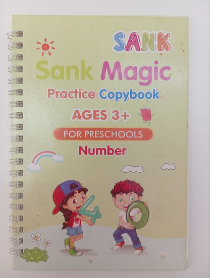 Pre Loved ||  Sank Magic Practice Copy book set For Kids Set of 2 (Number and Drawing)